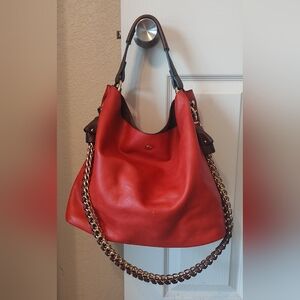 Red Boho Chain Shoulder Bag